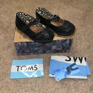 TOMS Black Glitter Mary Jane